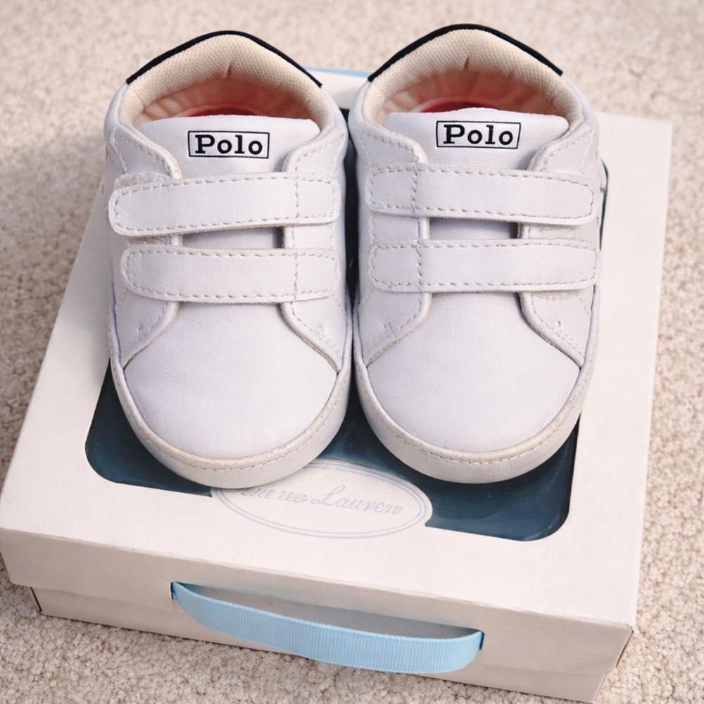 Polo Ralph Lauren Infant White Velcro Sneakers